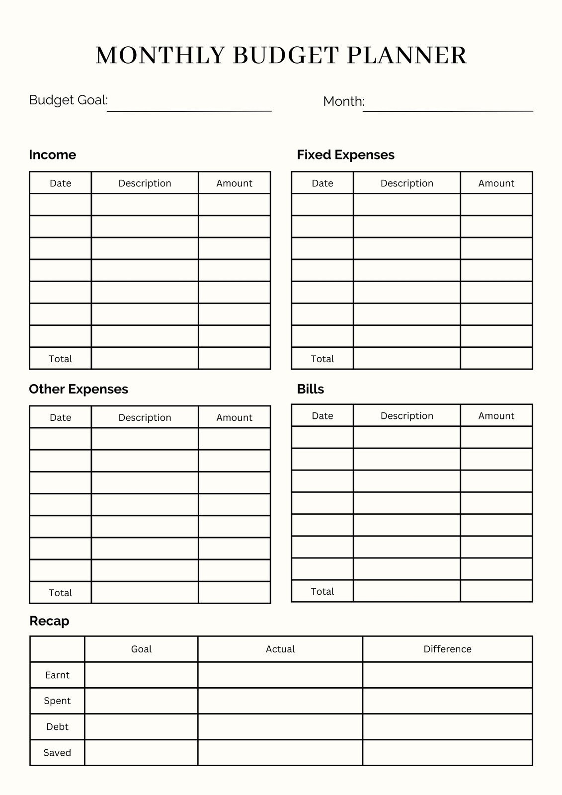 Free And Customizable Budget Templates within Pdf Beginner Printable Budget Worksheet