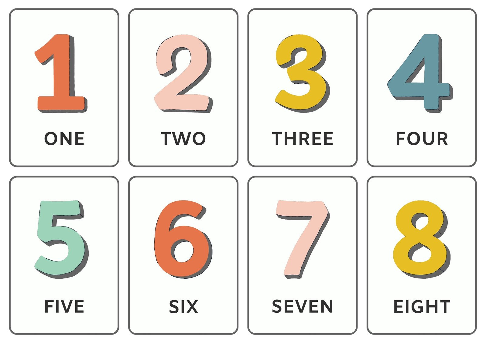 Free And Customizable Numbers Templates pertaining to 1-20 Number Cards Printable