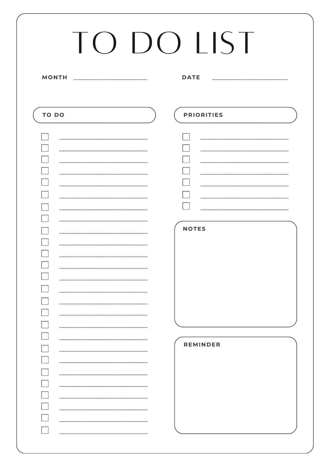 Free And Customizable To Do List Templates within Free Printable To Do List
