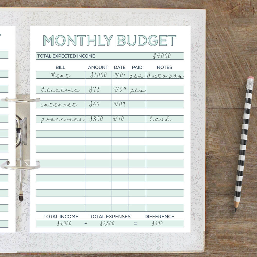 Free} Beginner Printable Budget Worksheet - Savor + Savvy regarding Low Income Budget Beginner Printable Budget Worksheet