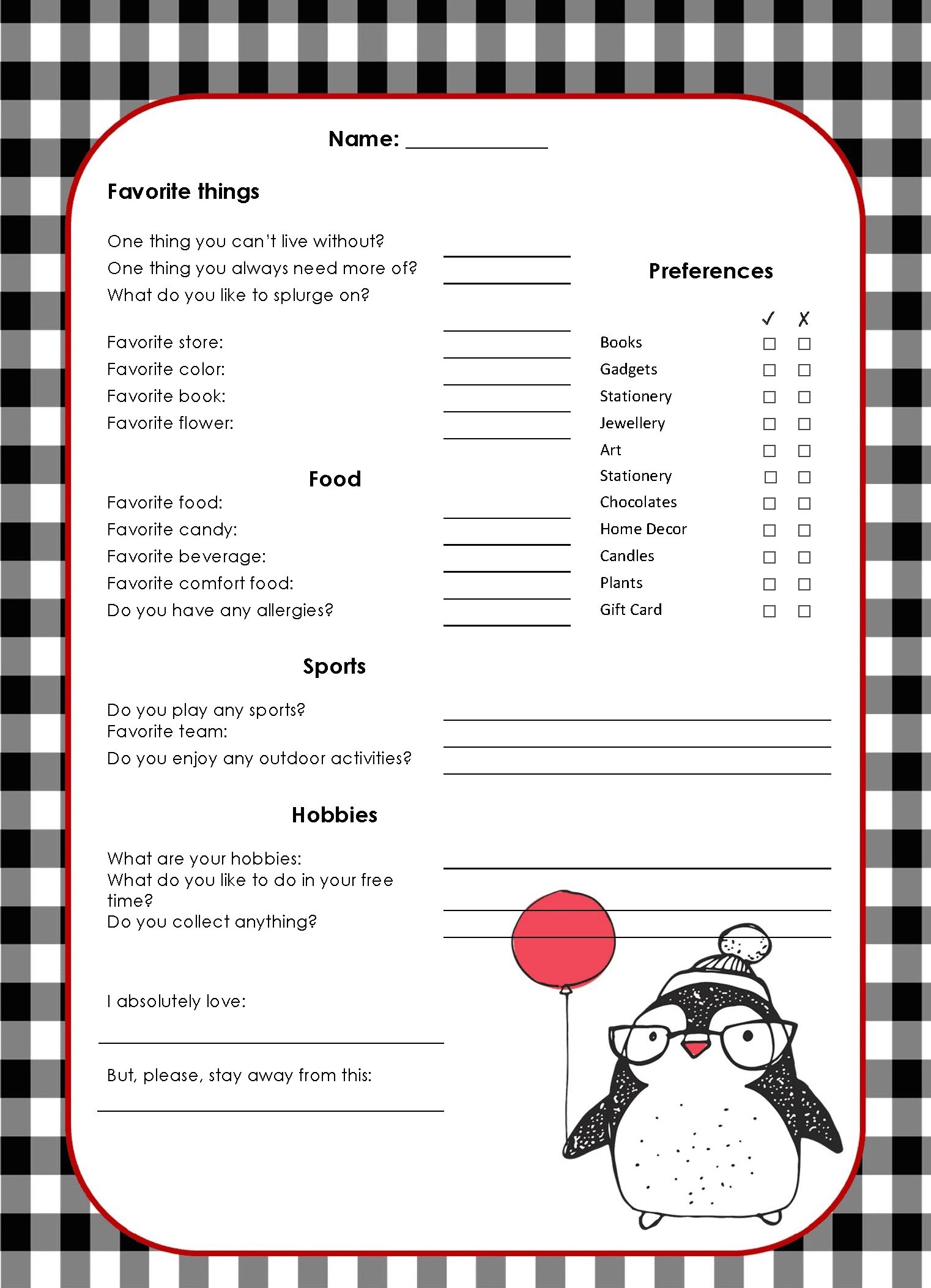 Free Editable Secret Santa Form Template throughout Secret Santa Survey Free Printable