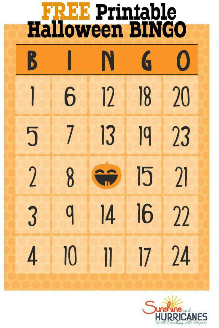Free Halloween Printables - Bingo pertaining to Free Printable Halloween Bingo Cards With Numbers