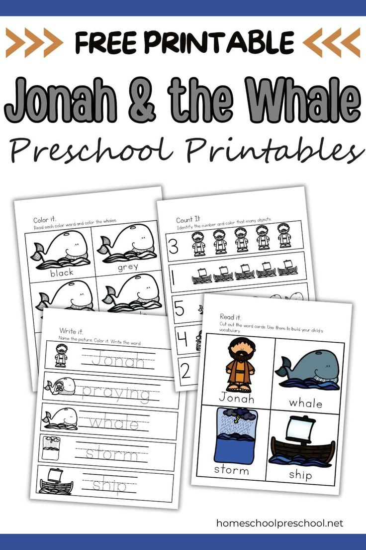 Free Jonah And The Whale Printables For Preschool Learning pertaining to Jonah And The Whale Printable Mini Book