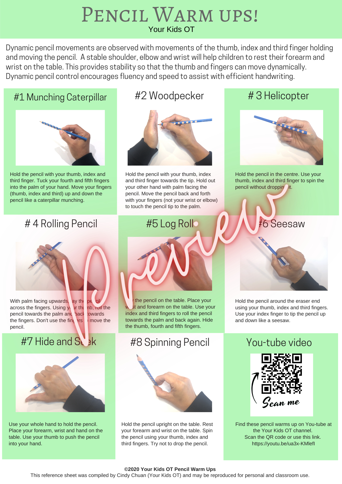 (Free) Pencil Warm Ups Printable inside Printable Occupational Therapy Hand Exercises
