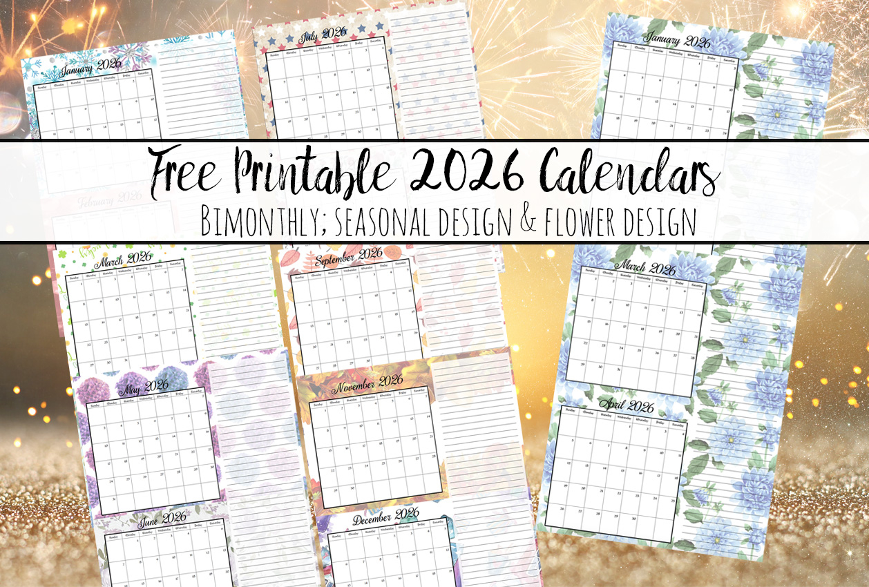 Free Printable 2026 Bimonthly Calendars: 2 Designs within Printable Donation Value Guide 2026