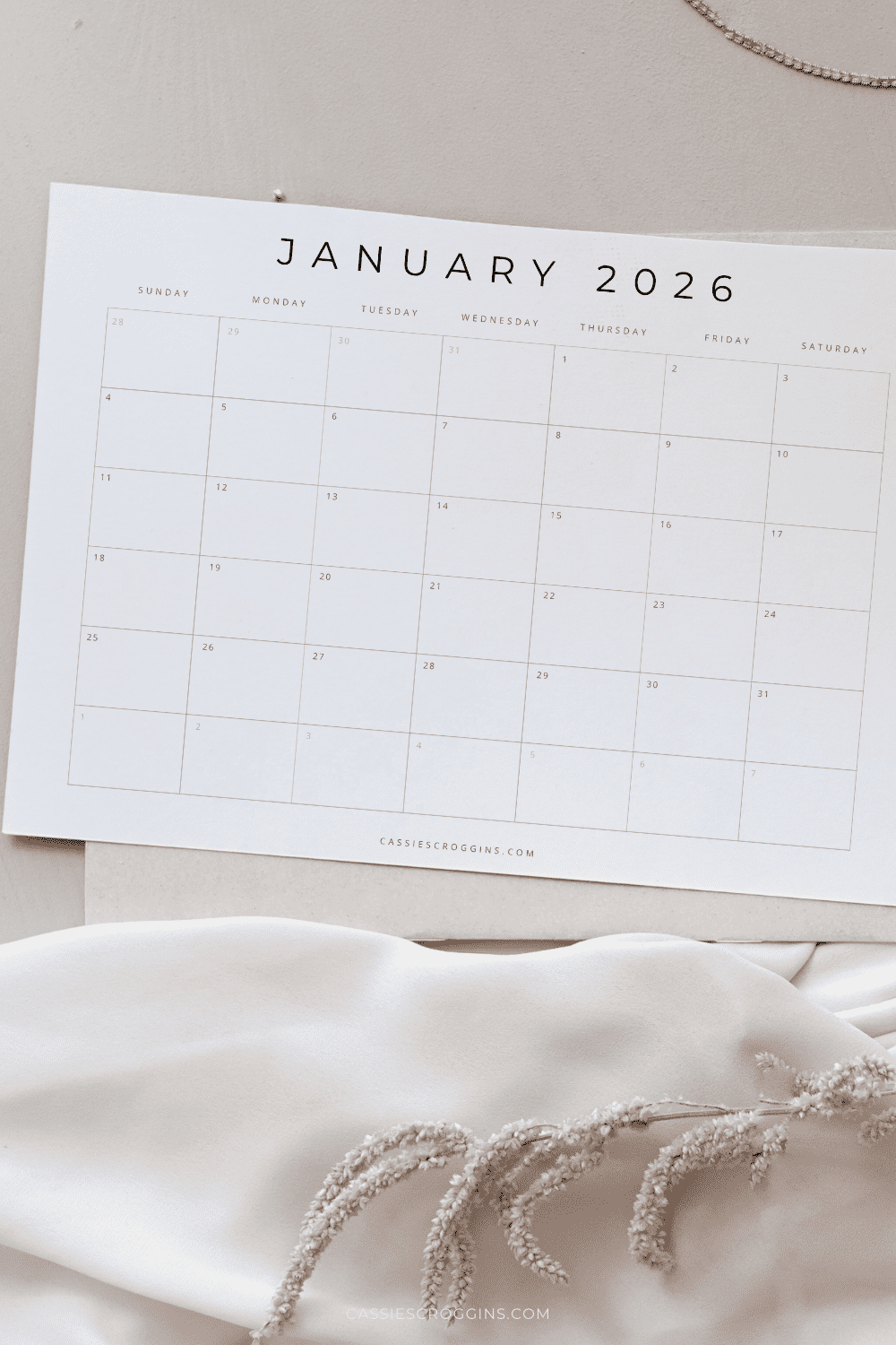 Free Printable 2026 Blank Calendar Templates (All 12 Months) in 100 Best Novels 2026 Printable