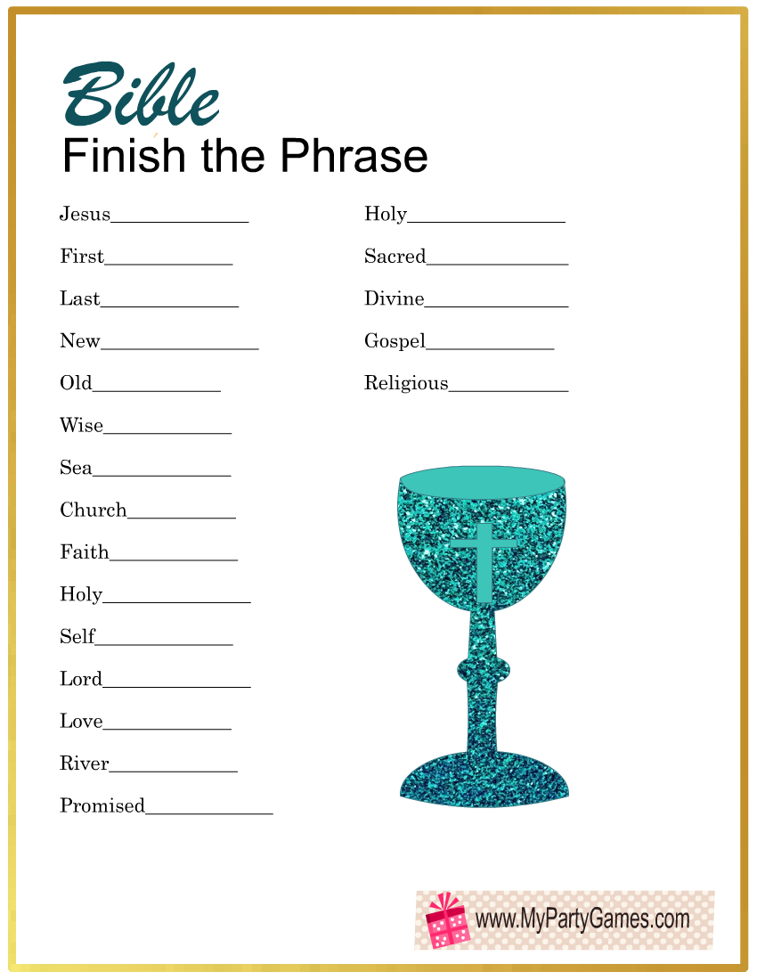Free Printable Bible Finish The Phrase Game throughout Finish the Phrase For Seniors Printable