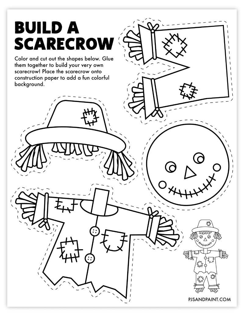 Free Printable Build A Scarecrow Craft For Kids - Pjs And Paint regarding Scarecrow Hat Template Printable Free