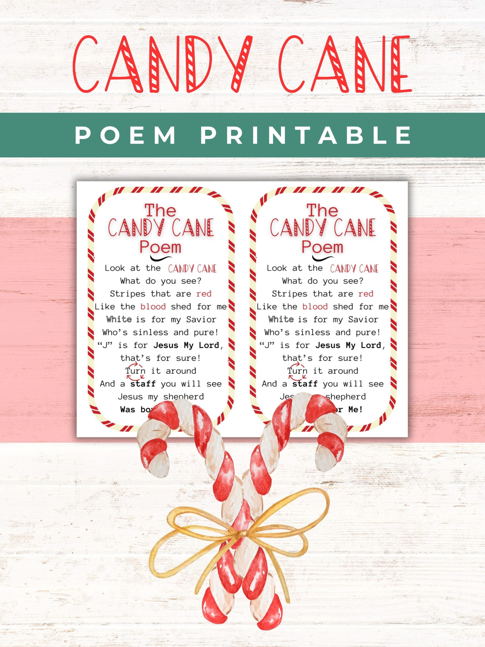 Free Printable Candy Cane Poem | Healing Home inside The Meaning of the Candy Cane Printable