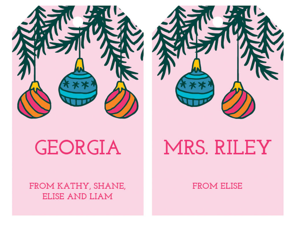 Free Printable Christmas Gift Tags In Pink - Editable - Merriment inside Free Printable Christmas Tags Editable