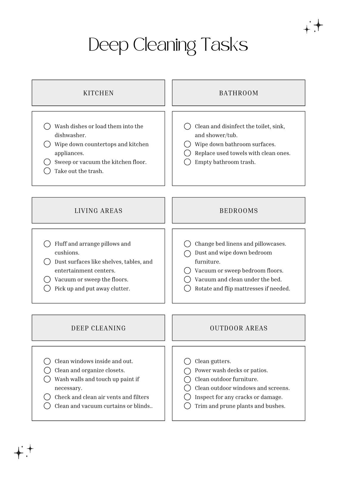 Free Printable Cleaning Checklist Templates | Canva in Full House Professional House Cleaning Checklist Printable