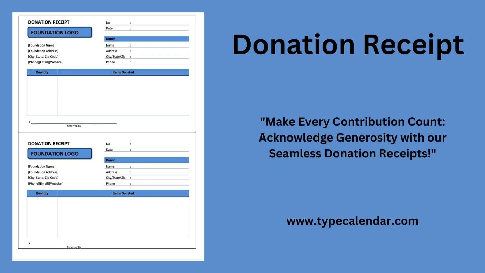 Free Printable Donation Receipt Templates [Pdf, Word, Excel] in Printable Donation Value Guide 2026
