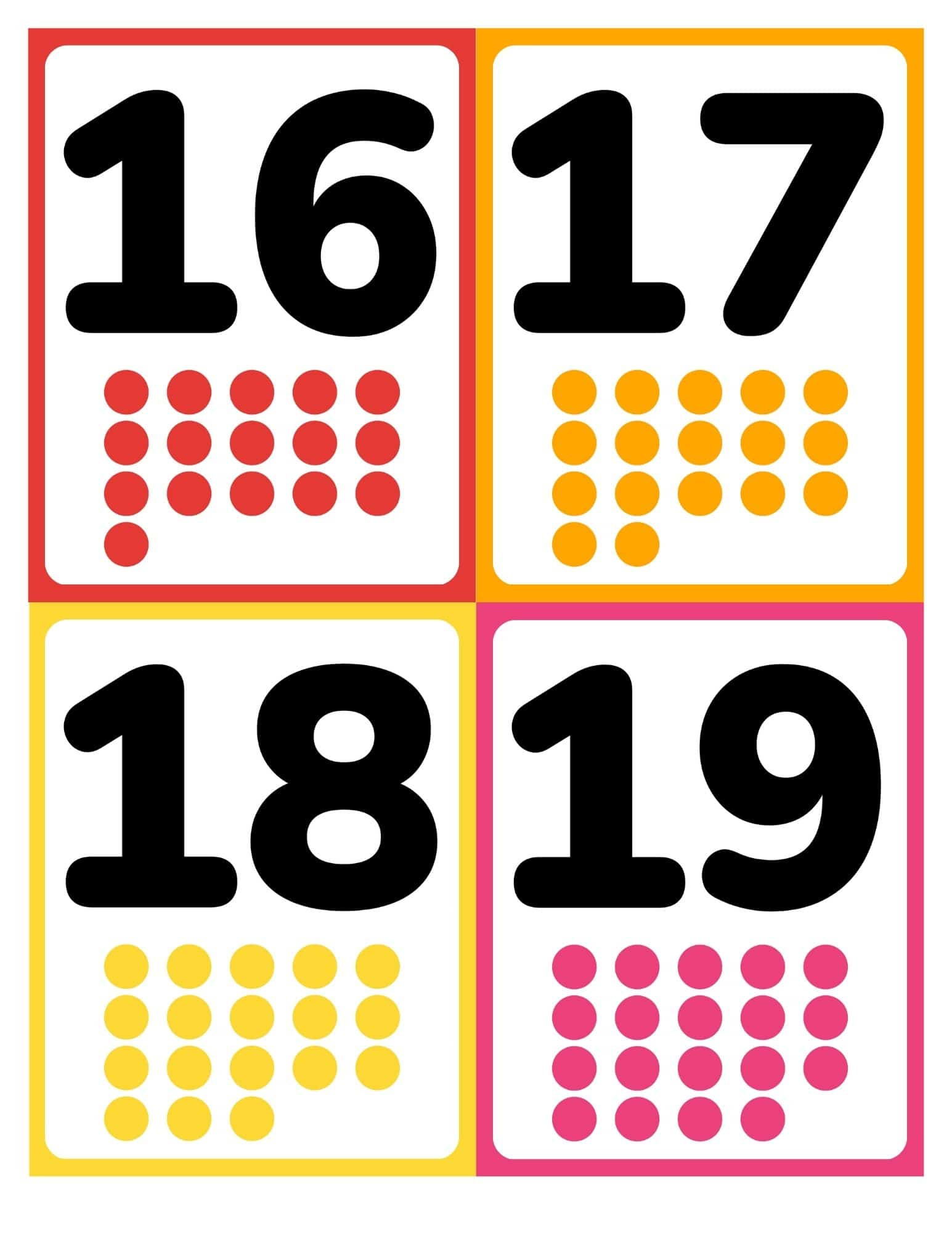 Free Printable Number Flashcards 0-20 With Pictures pertaining to 0-20 Dots on Cards Printable