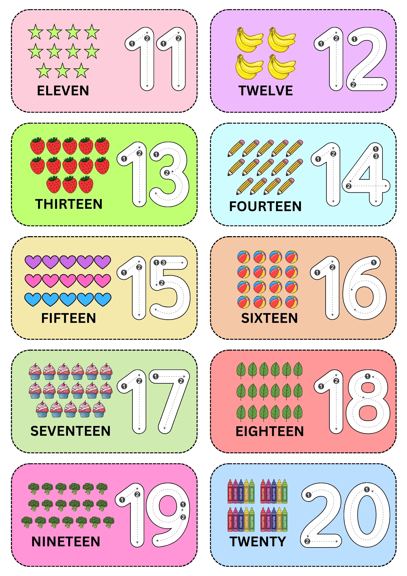 Free Printable Number Flashcards 1-100 With Words [Pdf] - Number inside Number Flashcards 1-20 Printable