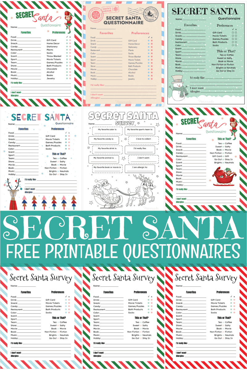 Free Printable Secret Santa Form in Secret Santa Notes For Coworkers Free Printable