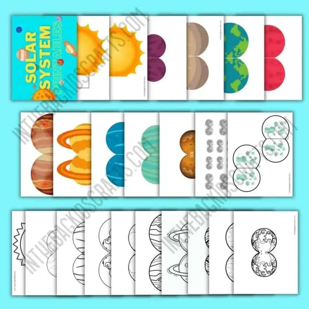 Free Printable Solar System Cut Outs • In The Bag Kids' Crafts in Free Printable Solar System Cutouts