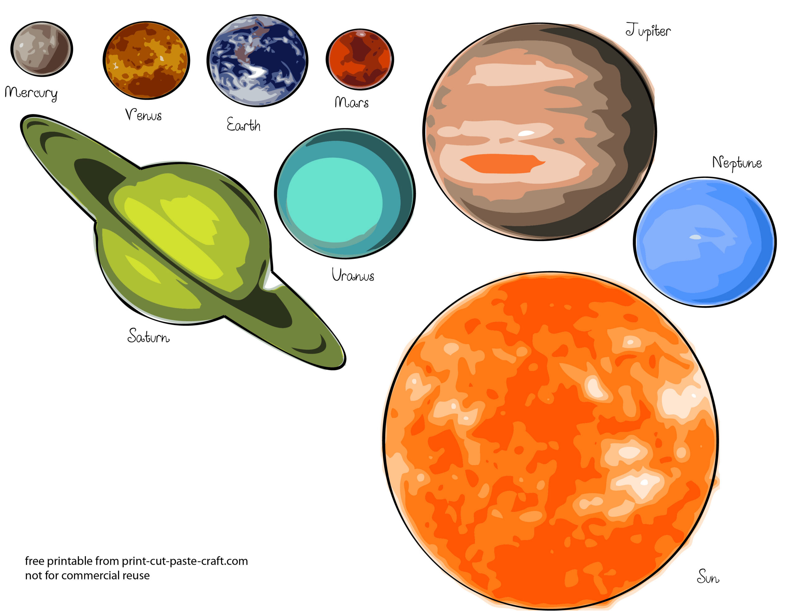 Free Printable Solar System Model For Kids | Print, Cut, Paste, Craft! throughout Free Printable Solar System Cutouts