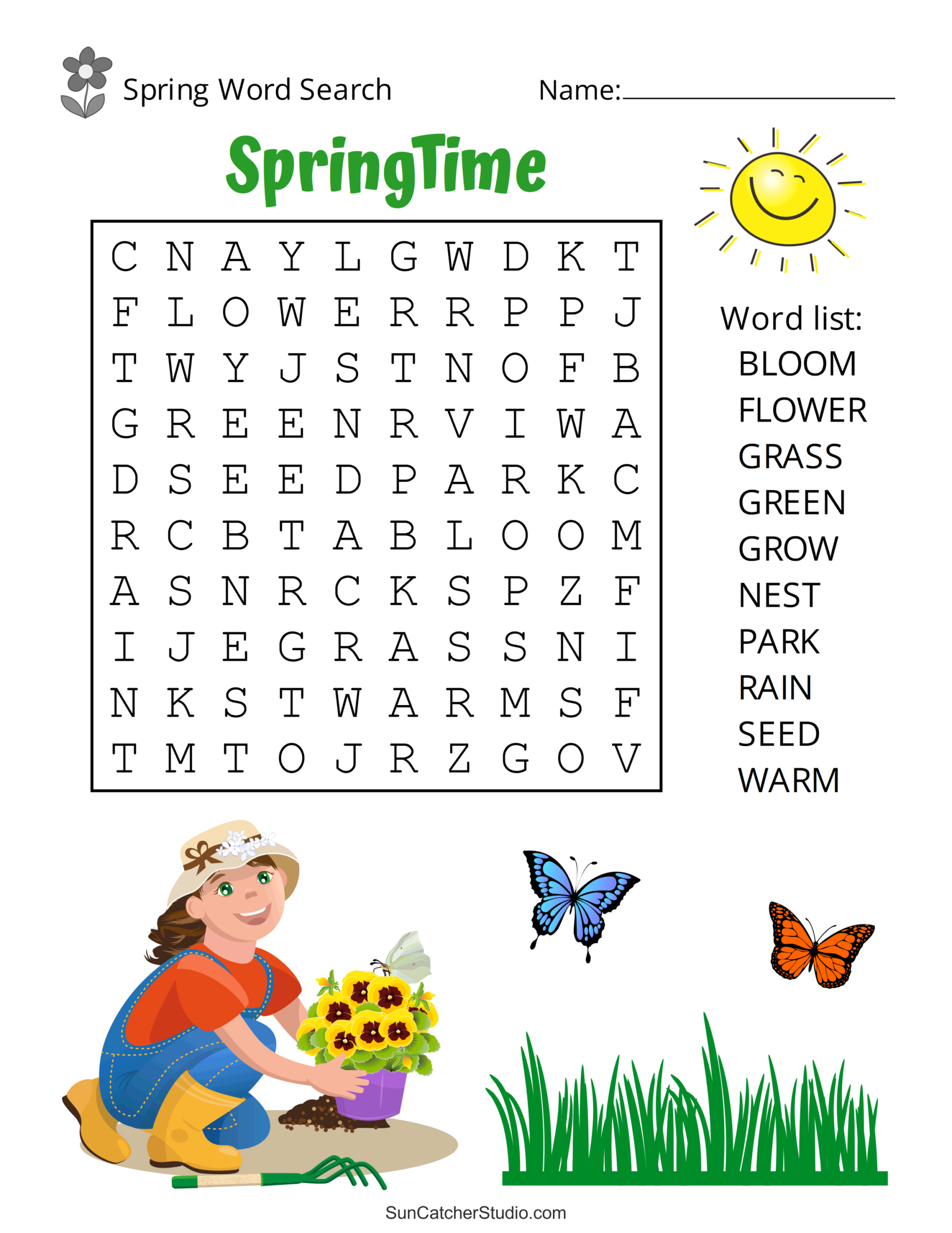 Free Printable Spring Word Search Puzzles – Free Printables in Printable Word Search Puzzles Easy