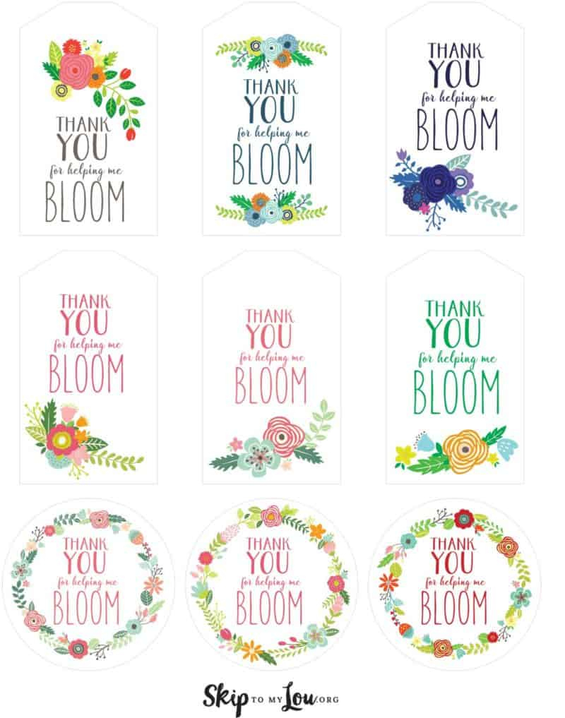 Free Printable Thank You For Helping Me Grow Gift Tags | Skip To with regard to Thank You For Helping Me Bloom Free Printable