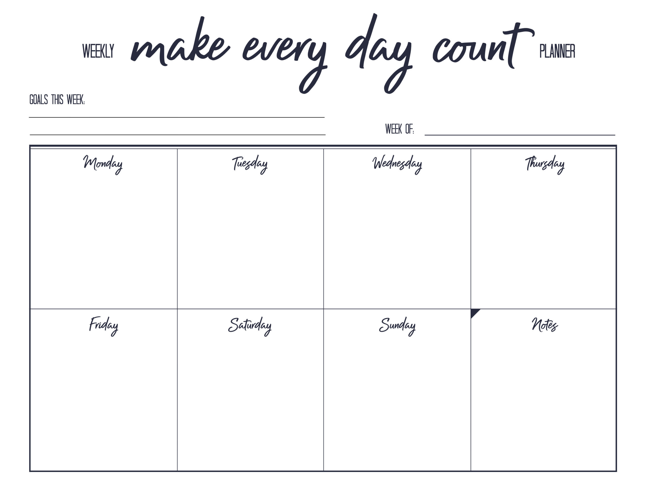Free Printable Weekly Planner | The Happy Housie for Free Printable Weekly Planner Template
