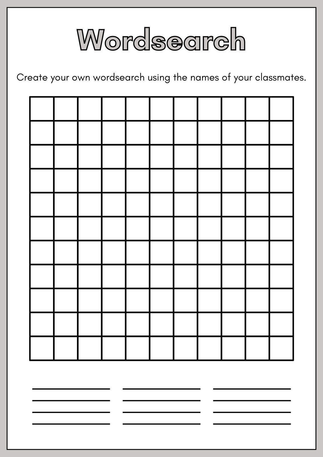 Free Printable Word Search Worksheet Templates | Canva for Create Word Search Free Printable