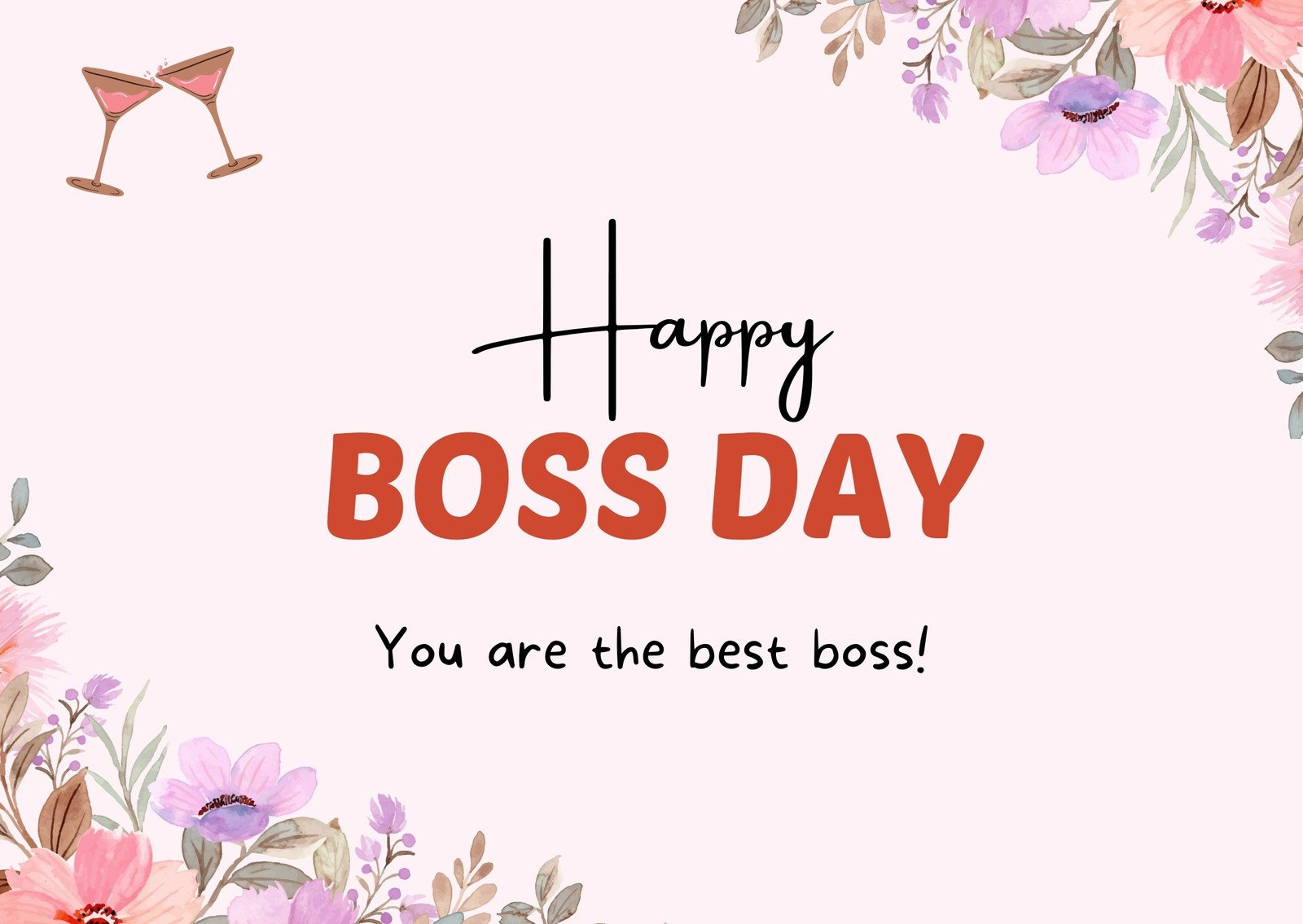 Free To Customize And Print Boss Day Card Templates | Canva with Best Boss Card Printable Free