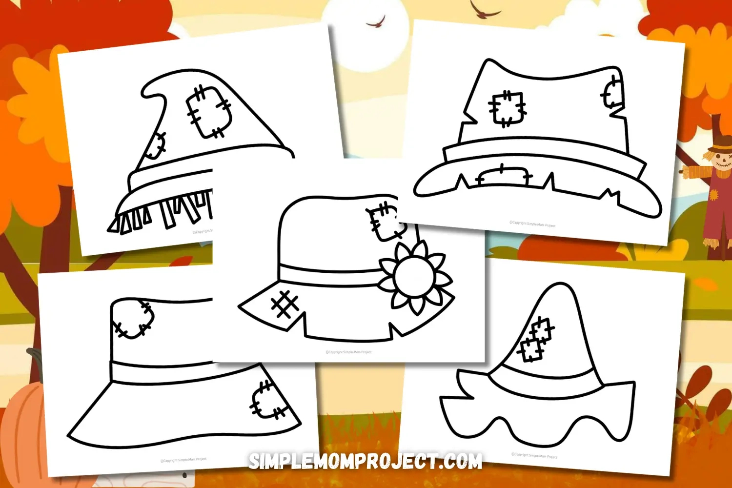 Fun And Free Printable Scarecrow Hat Coloring Pages - Simple Mom inside Scarecrow Hat Template Printable Free