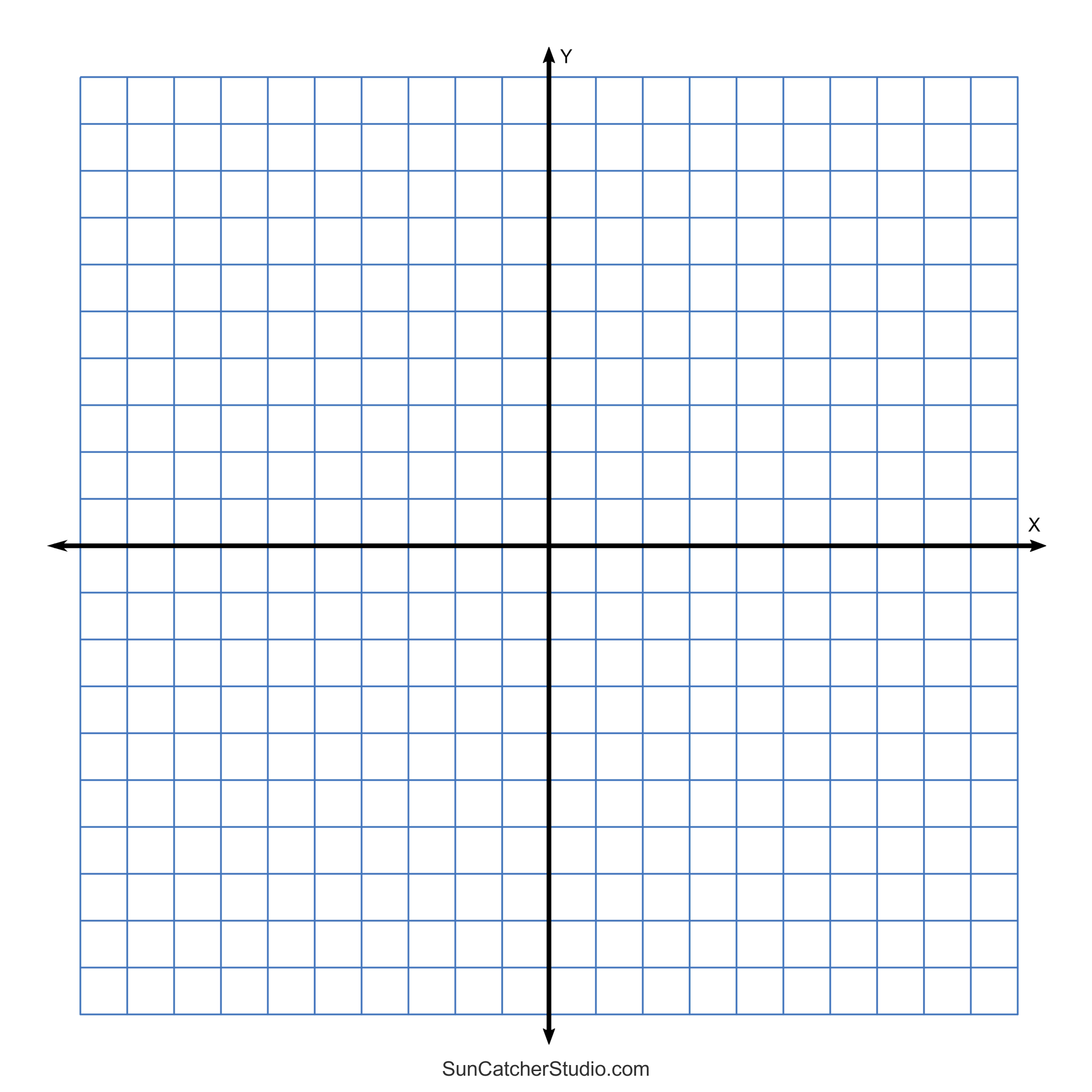 Grid Paper (Printable 4 Quadrant Coordinate Graph Paper Templates with 10 X 20 Graph Paper Printable