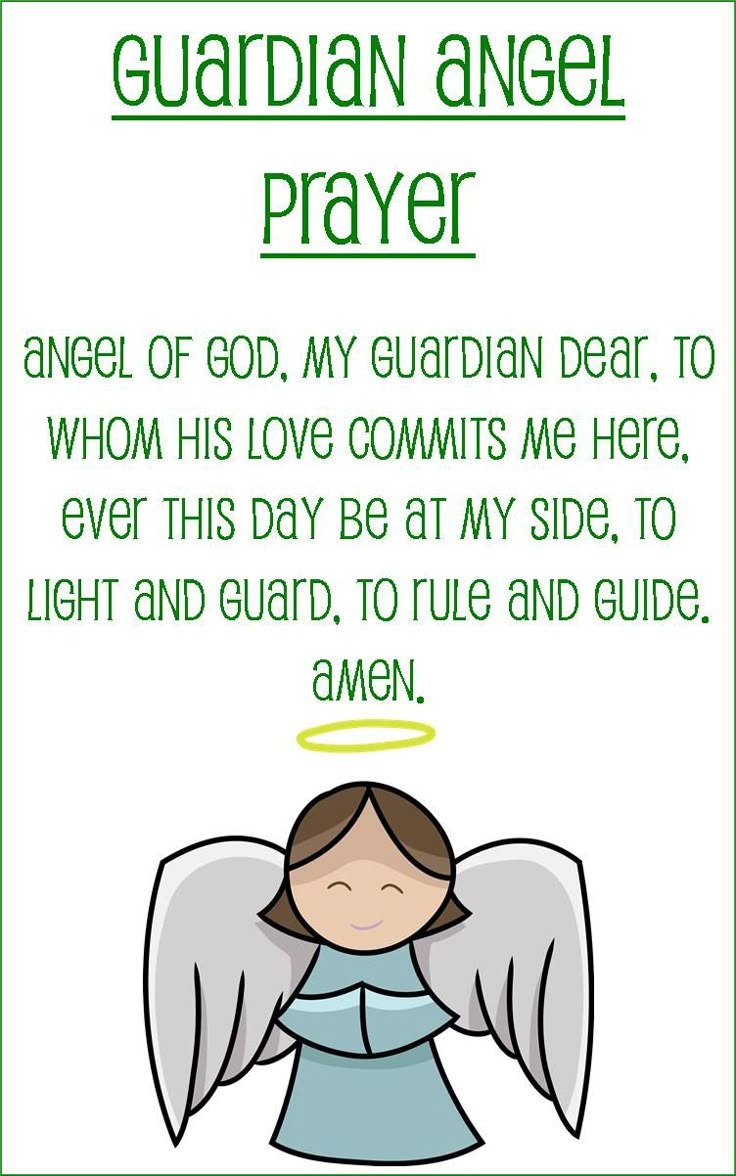 Guardian Angel Prayer Card For Kids (Half Sheet Size) within Printable Angel Of God Prayer