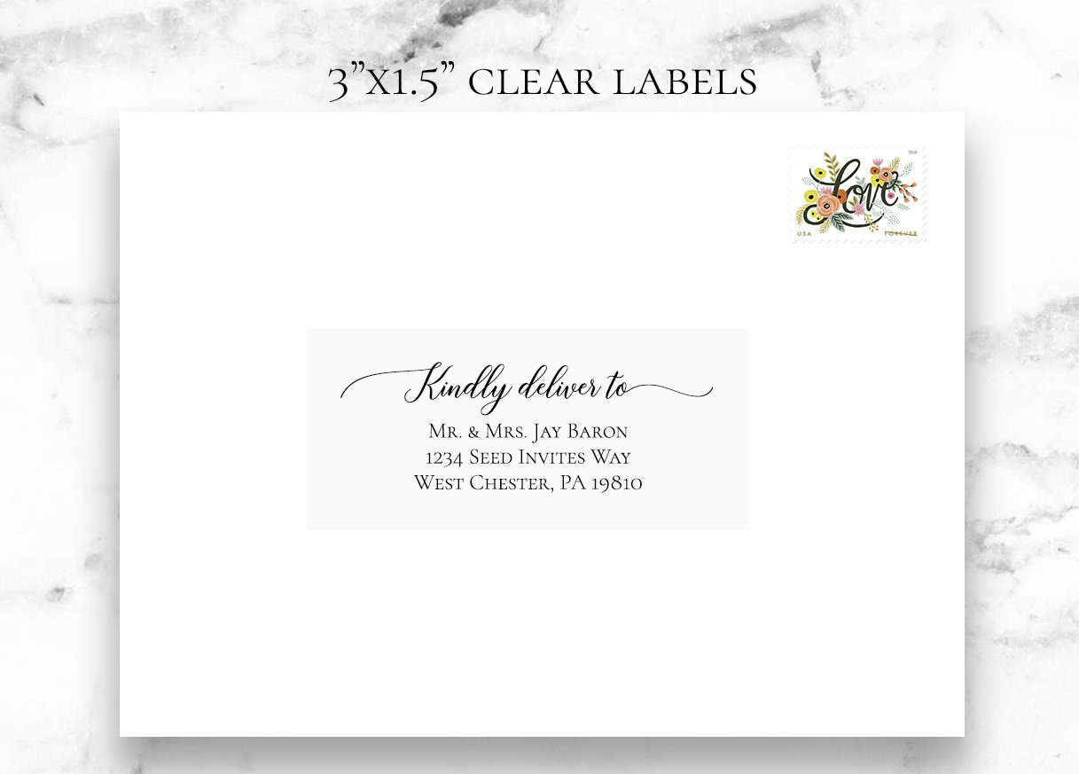 Guest Address Labels - Wedding Address Labels - Clear Address throughout Printable Address Labels For Wedding Invitations