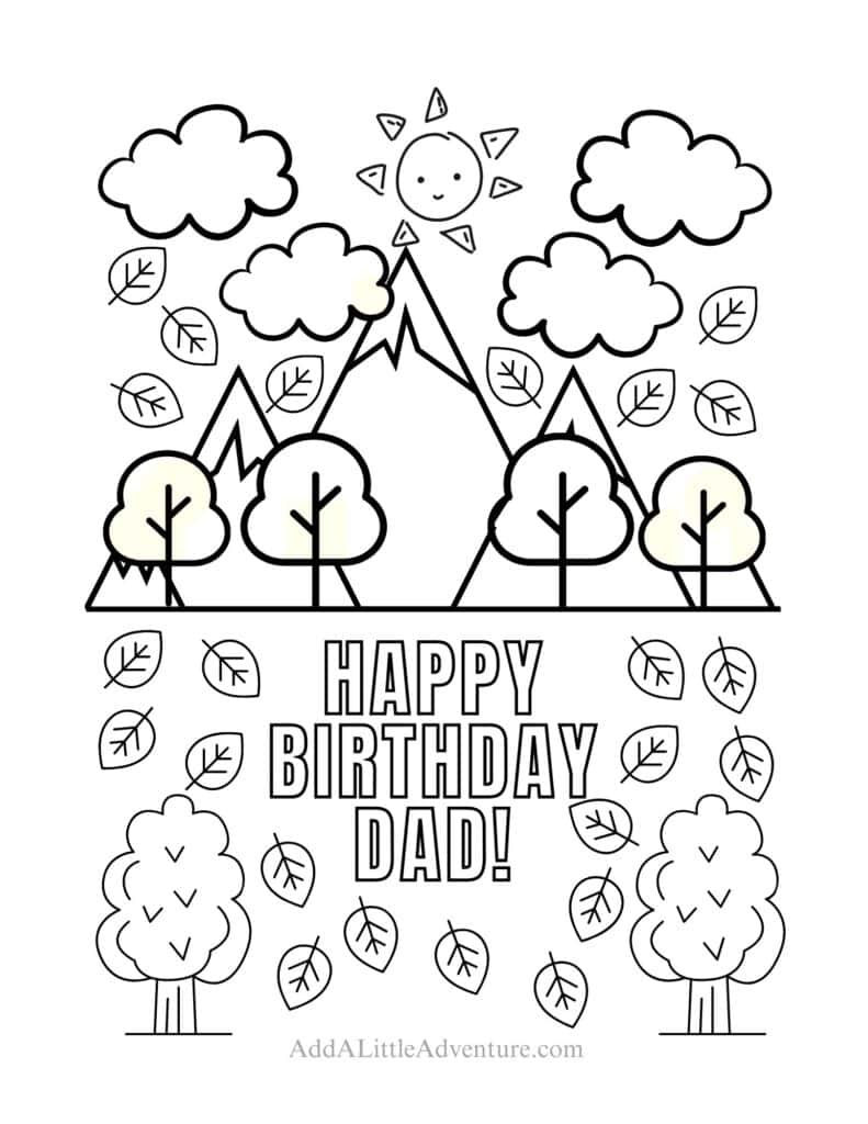 Happy Birthday Dad Coloring Pages - Free Printables throughout Free Printable Printable Birthday Cards For Dad