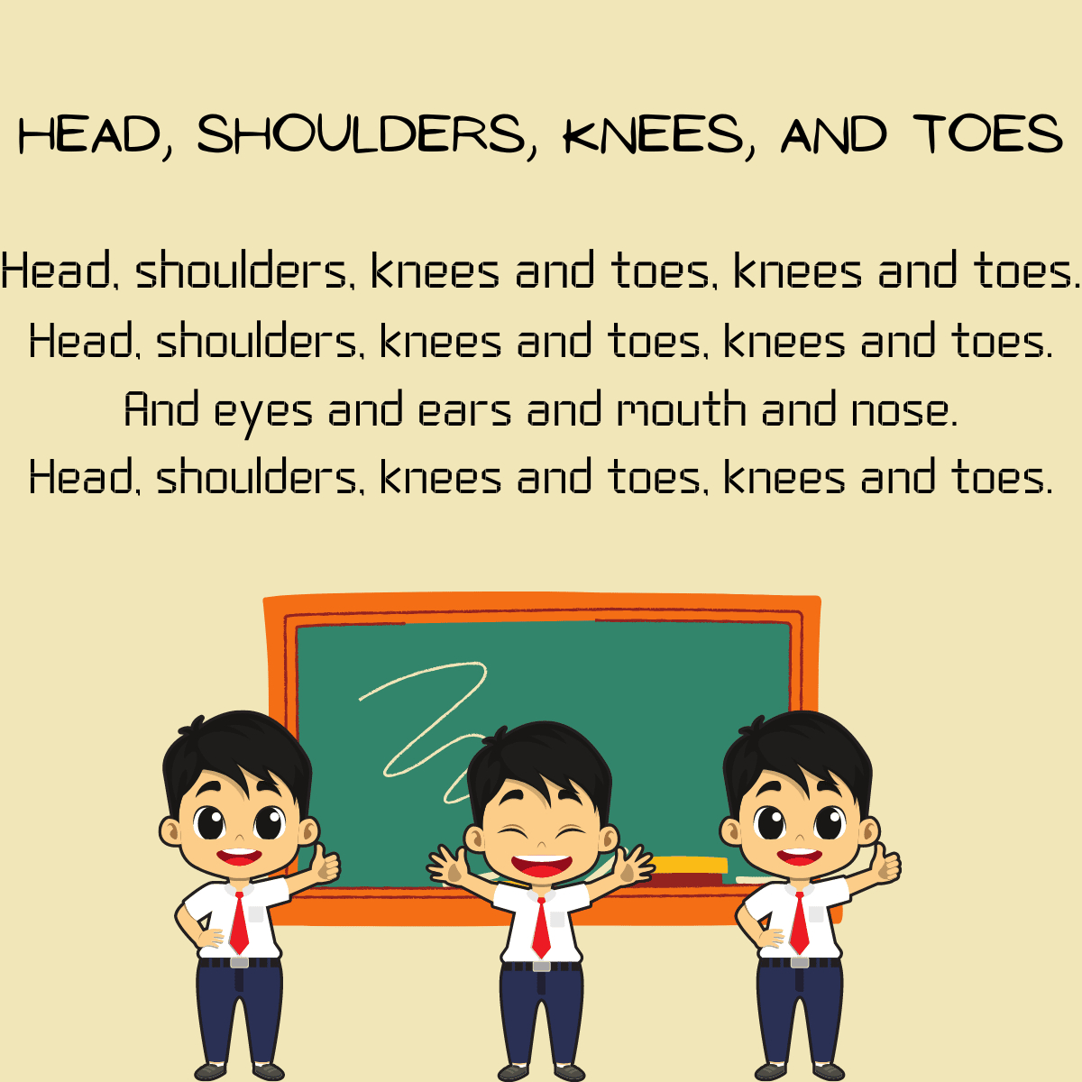 Head, Shoulders, Knees, And Toes Lyrics, Origins, And Video throughout Printable Head Shoulders Knees and Toes
