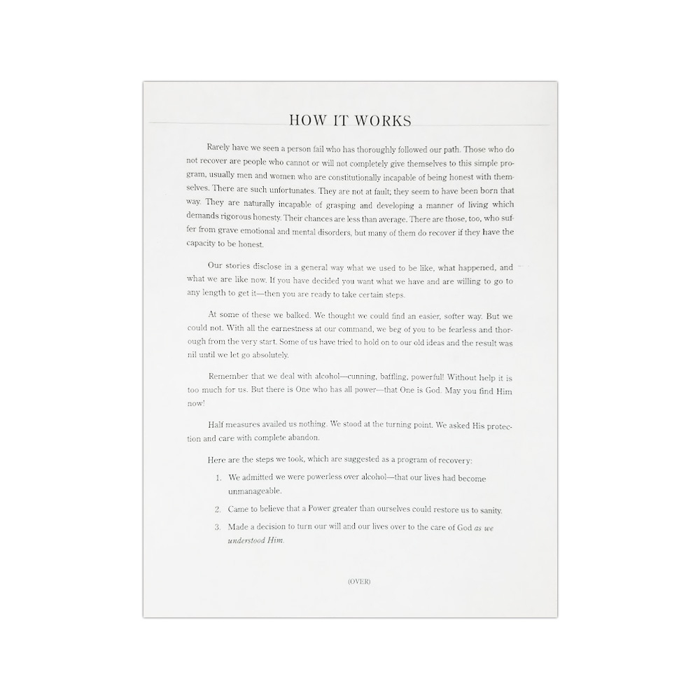 How It Works (8.5 X 11) - Alcoholics Anonymous Cleveland with regard to A.A. How It Works Printable