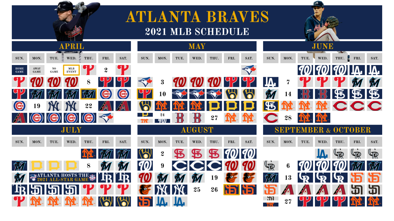 I Put Together A 2021 Braves Schedule Wallpaper (1366X768) : R/Braves throughout Atlanta Braves Schedule 2021 Printable
