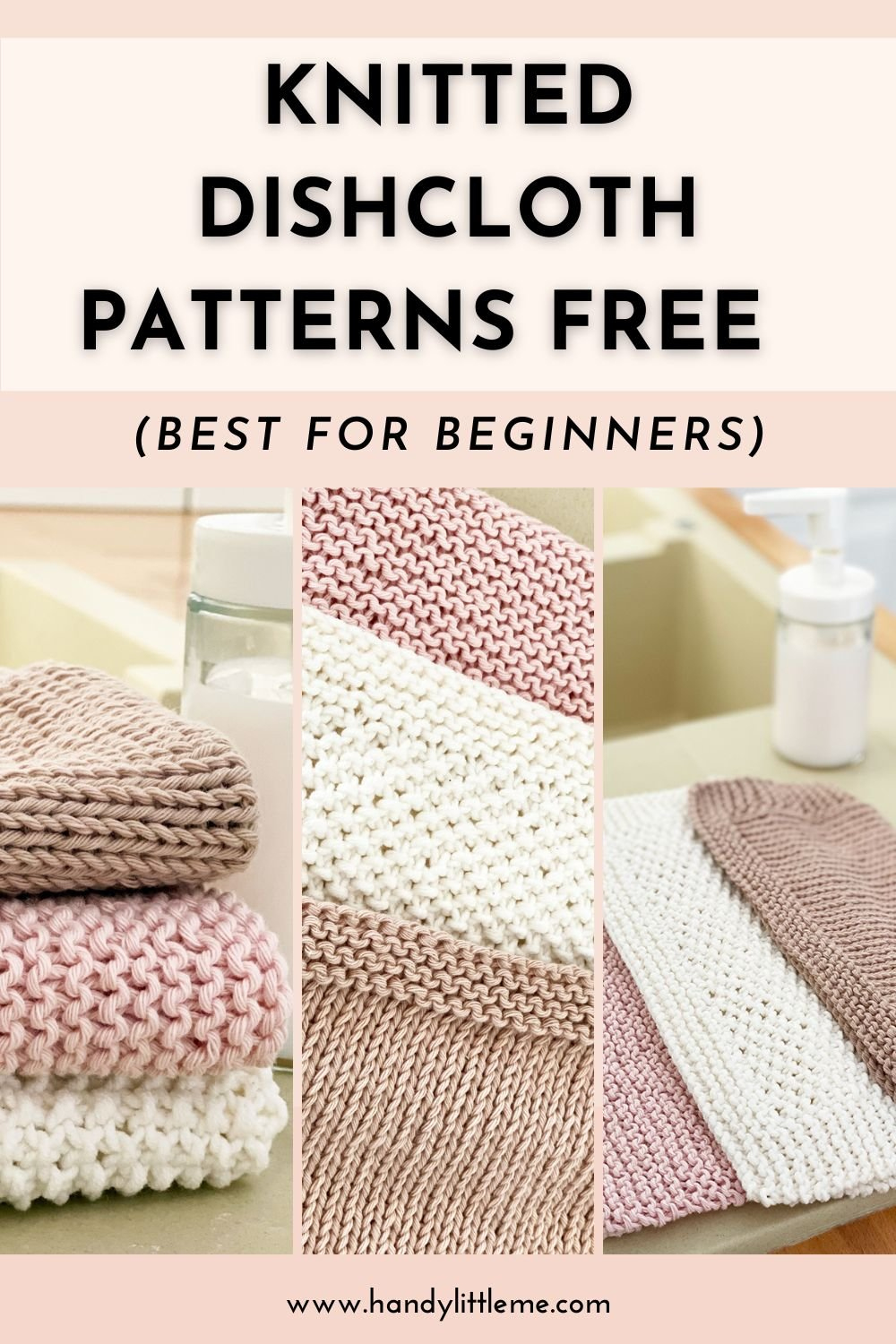 Knitted Dishcloth Patterns Free (Best For Beginners) - Handy Little Me in Free Printable Sugar And Cream Knit Dishcloth Pattern