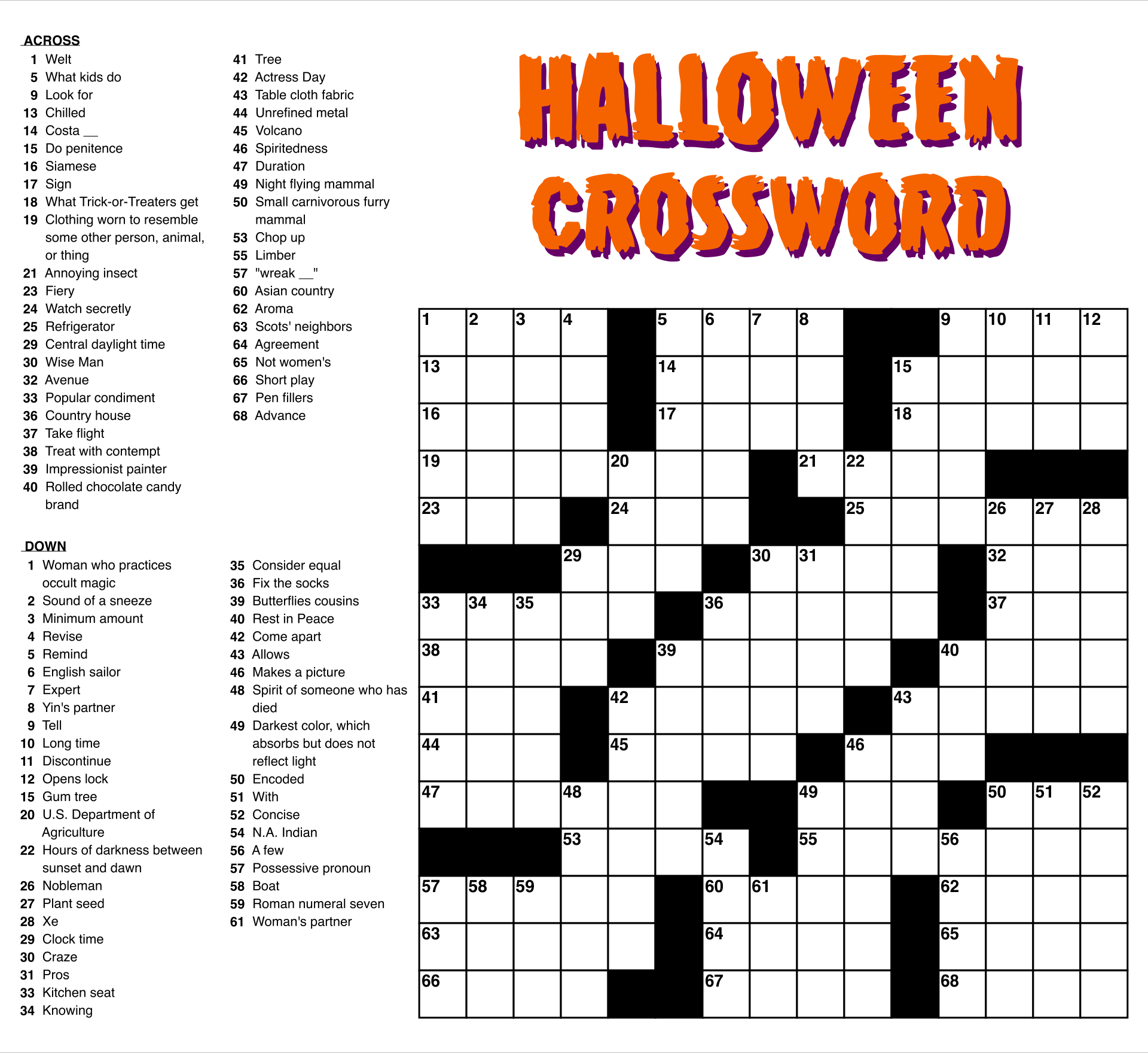 Large Print Easy Crossword Puzzles - 10 Free Pdf Printables regarding Printable Easy Crossword Puzzles For Adults