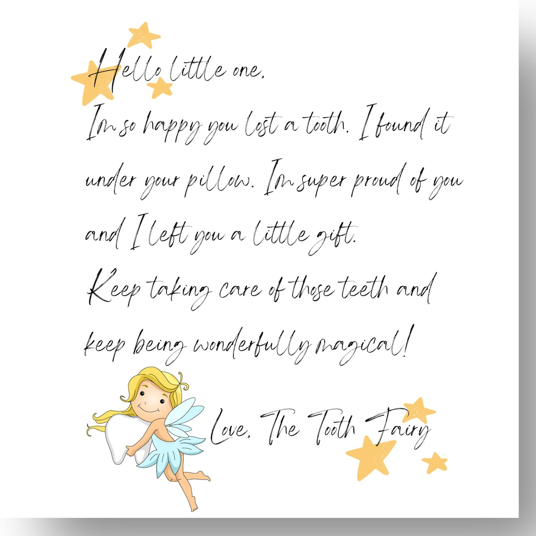 Letter From The Tooth Fairy, Printable - Etsy Uk intended for Printable Letter From Tooth Fairy