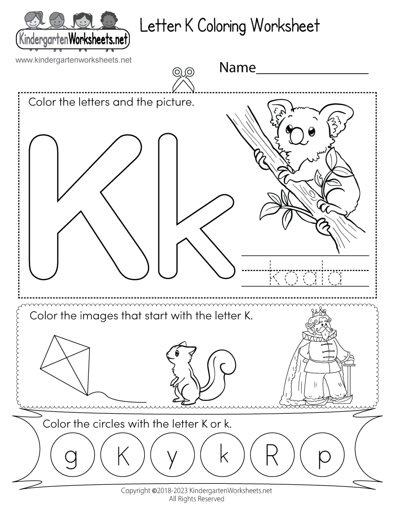 Letter K Coloring Worksheet - Free Printable, Digital, & Pdf within Free Printable Letter K Worksheets