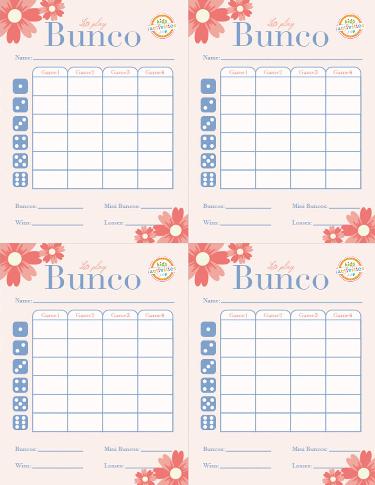 Make A Bunco Party Box With Free Printable Bunco Score Sheets in Downloadable Free Printable Bunco Score Sheets