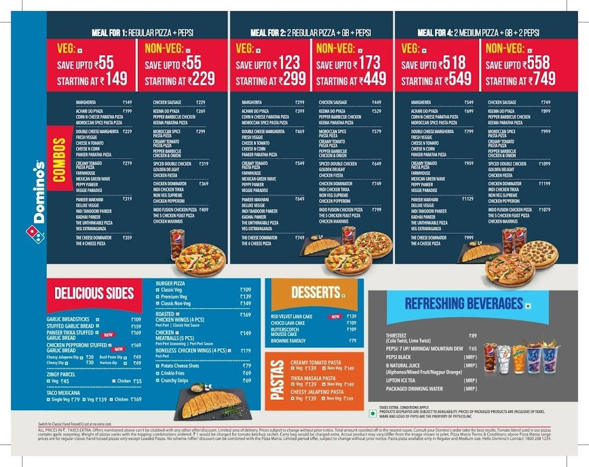 Menu At Domino'S Pizza Bhabdepur, Sitamarhi, Sitamarhi inside Printable Domino's Pizza Menu