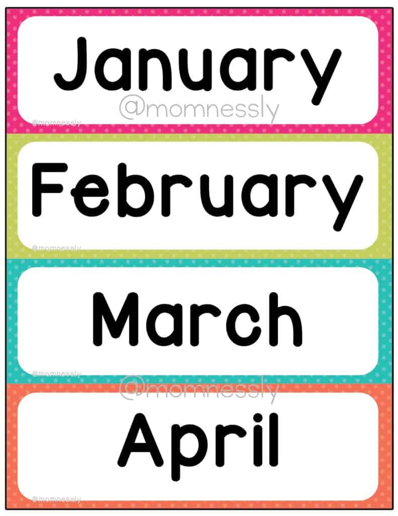 Month Of The Year Printables - Printable Party Favors throughout Months Of The Year Printable Free