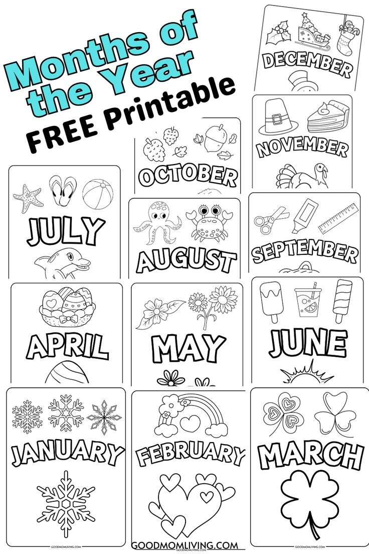 Months Of The Year Coloring Pages - Months Of The Year Coloring with Months Of The Year Printable Free