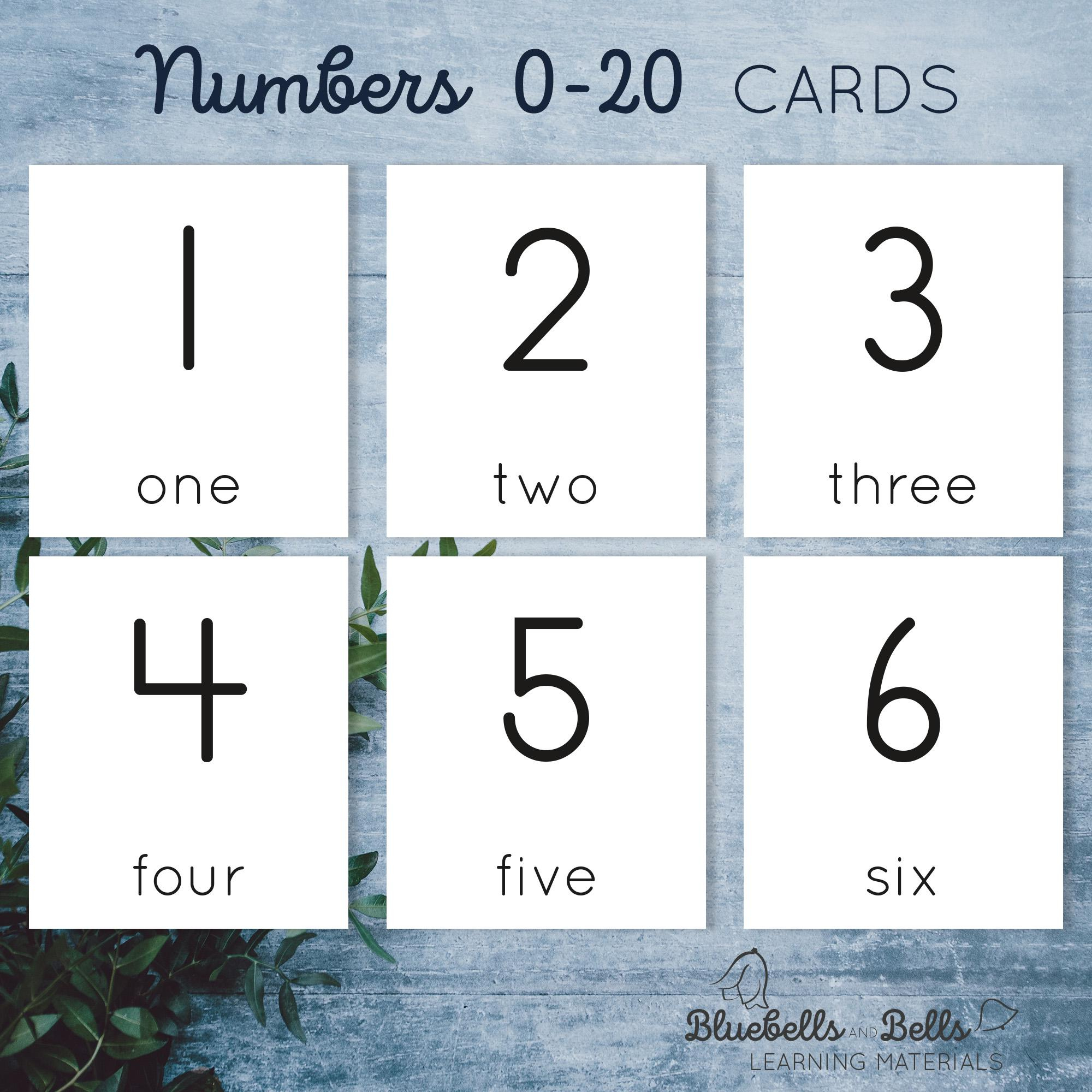 Number Cards 0-20. Printable Number Cards. - Etsy pertaining to 0-20 Number Cards Printable