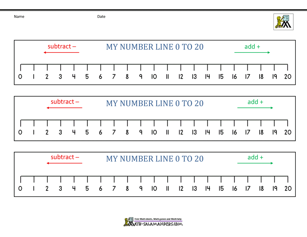 Number Line 0 To 20 Printables pertaining to Printable Number Line To 20