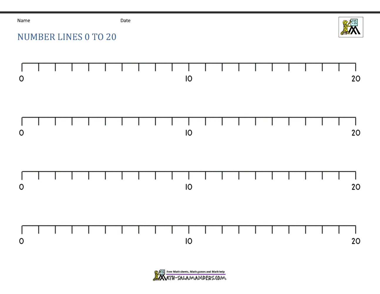 Number Line 0 To 20 Printables regarding 1-20 Number Line Free Printable