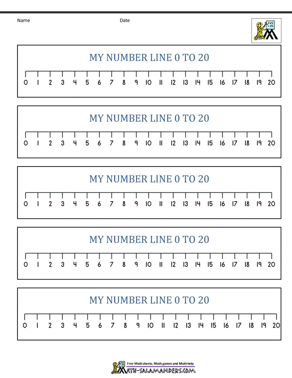 Number Line 0 To 20 Printables regarding Number Line To 20 Printable