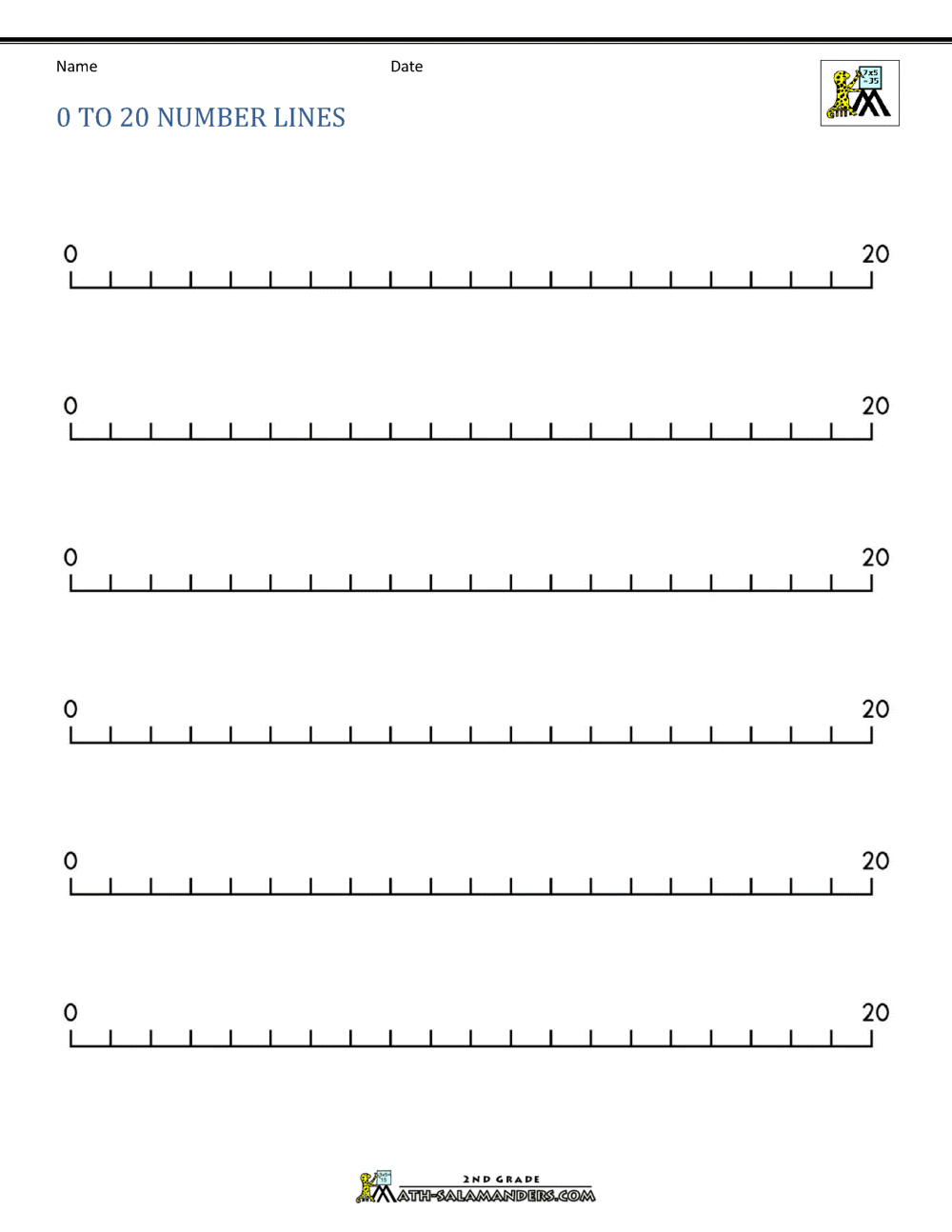 Number Line 0 To 20 within Number Line to 20 Printable