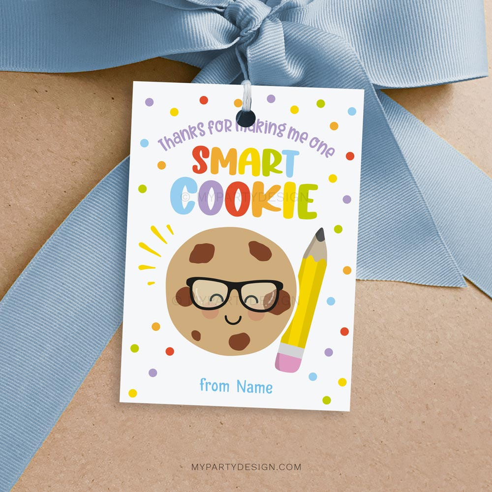 One Smart Cookie Appreciation Tag, Printable Pdf - My Party Design throughout Thanks For Making Me One Smart Cookie Free Printable