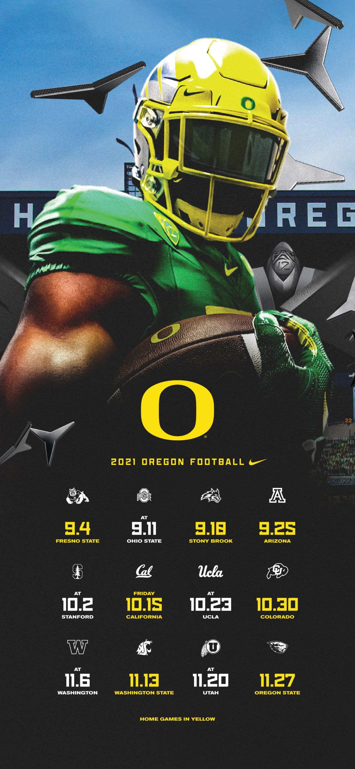 Oregon Athletic Posters - University Of Oregon Athletics in Oregon Ducks Football Schedule Printable
