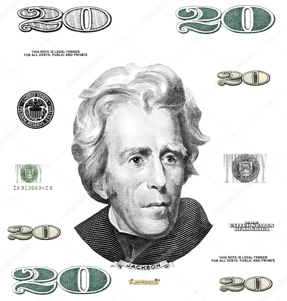 Photo Twenty 20 Dollar $ Bill Elements Isolated On White throughout Printable High Resolution 20 Dollar Bill